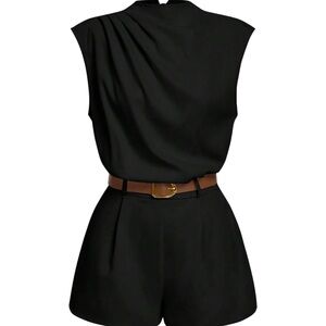 Black Sleeveless Romper (no belt) size small